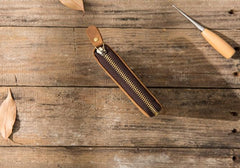 Cool Leather Vintage Mens Small Wallets Zipper billfold Wallets for Men