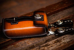 Handmade Biker Leather Belt Pouch Mens Cases Waist Bags Hip Pack Belt Bag for Men