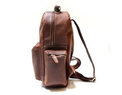 Vintage Coffee Mens Leather Backpack Travel Backpacks Laptop Backpack for men