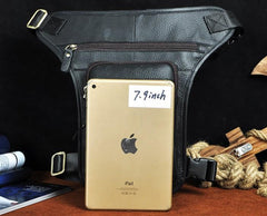 Cool Leather Drop Leg Bag Belt Pouch Mens Waist Bag Shoulder Bag for Men