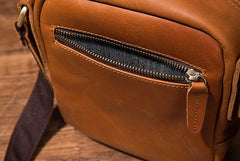 Cool Leather Mens Small Messenger Bag Side Bag Small Shoulder Bag for Men