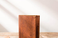Handmade Leather Mens Small Wallets Bifold Vintage Slim billfold Wallet for Men