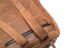 Cool Brown Mens Leather Backpack Travel Backpacks Laptop Backpack for men