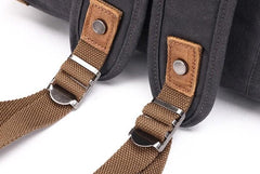Waxed Canvas Leather Mens Backpack Canvas Travel Backpacks Canvas School Backpack for Men