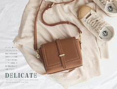 Minimalist Leather Womens Stylish Small Shoulder Bag Crossbody Purse for Women