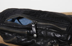 Handmade Genuine Leather Mens Cool Chest Bag Sling Bag Crossbody Bag Travel Bag Hiking Bag for men