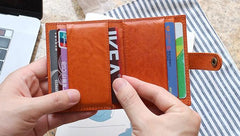 Leather Mens Front Pocket Wallet Card Wallet Small Slim Wallet Change Wallet for Men