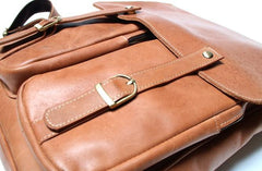 Leather Brown Mens Backpack Cool Travel Backpacks Laptop Backpack for men