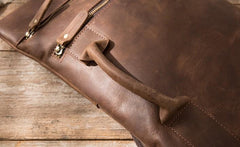 Coffee Leather Mens Cool Sling Bag Sling Shoulder Bags Chest Bags for men
