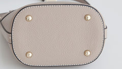 Leather Womens Stylish Mini Bucket Handbag Crossbody Purse Barrel Shoulder Bag for Women
