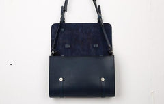 Blue Leather Mens Briefcase Messenger Bag Handbag Shoulder Bag for men