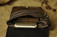 Mens Leather Small Side Bag  Waist Pouch COURIER BAG Holster Belt Case Belt Pouch for Men