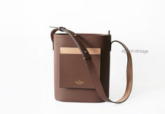 Stylish Leather Green Coffee Womens Bucket Purse Crossbody Bag Barrel Shoulder Bag for Women