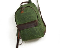 Waxed Canvas Leather Mens Camera Backpack Canvas Travel Backpack Canvas Camera Backpack for Men