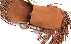 Handmade WOMENs LEATHER Tassels Shoulder Bag Vintage Crossbody Purse With tassels