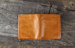Handmade Genuine Leather Mens Cool Slim Leather Billfod Wallet Men billfold Wallets Bifold for Men