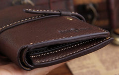 Genuine Leather Mens Cool Slim Long billfold Leather Wallet Men Small Wallets Bifold for Men