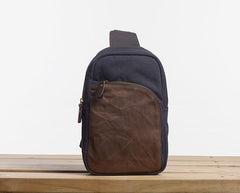 Cool Canvas Gray Mens Sling Bag Chest Bag One Shoulder Pack for men