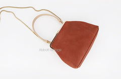 Vintage Leather Womens Frame Handbag Frame Purse Handbag for Women
