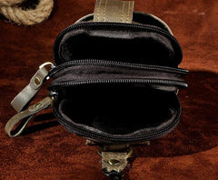 Mens Small Leather Holster Belt Case Belt Pouch Cell Phone Waist Pouch for Men