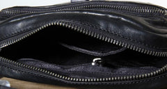 Genuine Leather Mens Cool Small Messenger Bag Sling Bag Chest Bag Bike Bag Cycling Bag for men