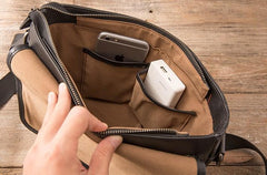 Cool Leather Mens Small Messenger Bag Side Bag Shoulder Bags for Men