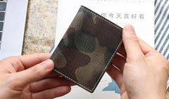 Cool Leather Mens Camouflage License Wallets Front Pocket Wallet Slim Card Wallet for Men