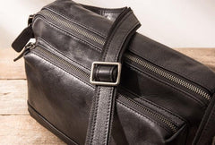 Black Brown Cool Leather Mens Shoulder Bags Messenger Bags for Men