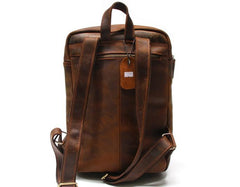 Cool Brown Leather Mens Backpack Travel Backpacks Laptop Backpack for men