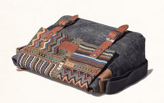 Vintage Mens Canvas Gray Cool Side Bag Messenger Bag Shoulder Bag for Men