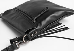 Vintage WOMENs LEATHER Tassels Shoulder Bag Handmade Crossbody Purse With tassels