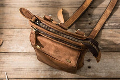 Cool Leather Belt Pouches Mens Waist Bag Shoulder Bag for Men