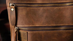 Genuine Leather Mens Cool Chest Bag Sling Bag Crossbody Bag Travel Bag Hiking Bag for men