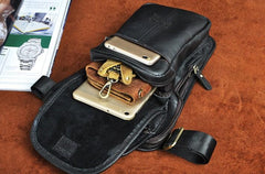 Cool Leather Drop Leg Bag Belt Pouches Mens Waist Bag Shoulder Bag for Men