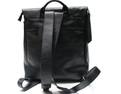 Cool Black Mens Leather Backpack Travel Backpacks Laptop Backpack for men