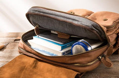 Cool Brown Mens Leather Backpacks Travel Backpacks Laptop Backpack for men