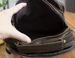 Cool Leather Mens Small Side Bag Messenger Bag Shoulder Bags for Men
