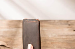 Vintage Leather Mens Card Holders Slim Front Pocket Wallet Card Wallets for Men