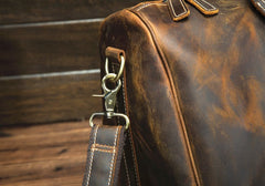 Vintage Leather Mens Large Weekender Bag Travel Bag Duffle Bag