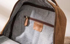 Brown Mens Leather Backpacks Travel Backpacks Laptop Backpack for men