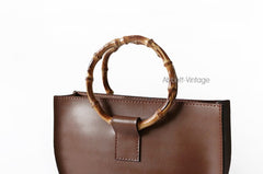 Stylish Leather Brown Womens Saddle Handbag Purse Saddle Shoulder Bag for Women