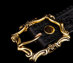 Handmade Black Leather Mens Belts Custom Cool Leather Men Belt for Men