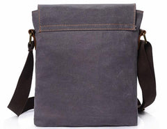 Mens Waxed Canvas Small Side Bag Messenger Bag Canvas Courier Bag for Men