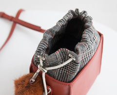 Small Cute Leather Womens Stylish Bucket Crossbody Purse Barrel Shoulder Bag for Women