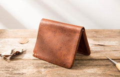 Handmade Leather Mens Small Wallets Bifold Vintage Slim billfold Wallet for Men