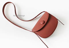 Cute Leather Red Brown Womens Saddle Purse Saddle Shoulder Bag for Women