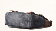 Vintage Mens Canvas Gray Cool Side Bag Messenger Bag Shoulder Bag for Men