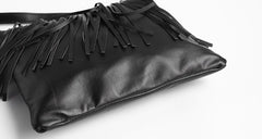 Vintage WOMENs LEATHER Tassels Shoulder Bag Handmade Crossbody Purse With tassels