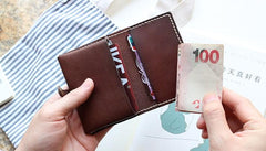 Leather Mens Small Card Wallets Front Pocket Wallet Cool Change Wallet for Men