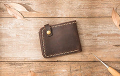 Handmade Leather Mens Small Wallets Bifold Slim billfold Front Pocket Wallet for Men